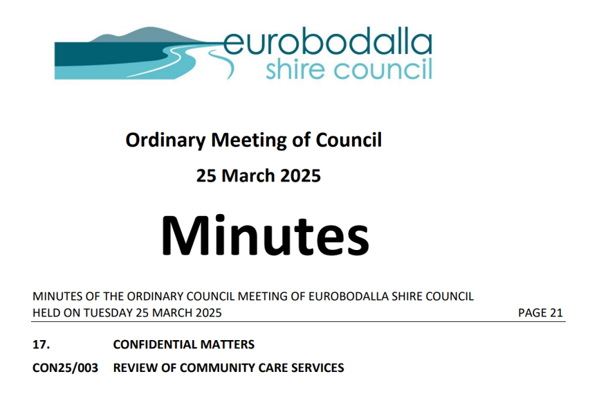 NSW's Eurobodalla Council quits home care after more than 30 years