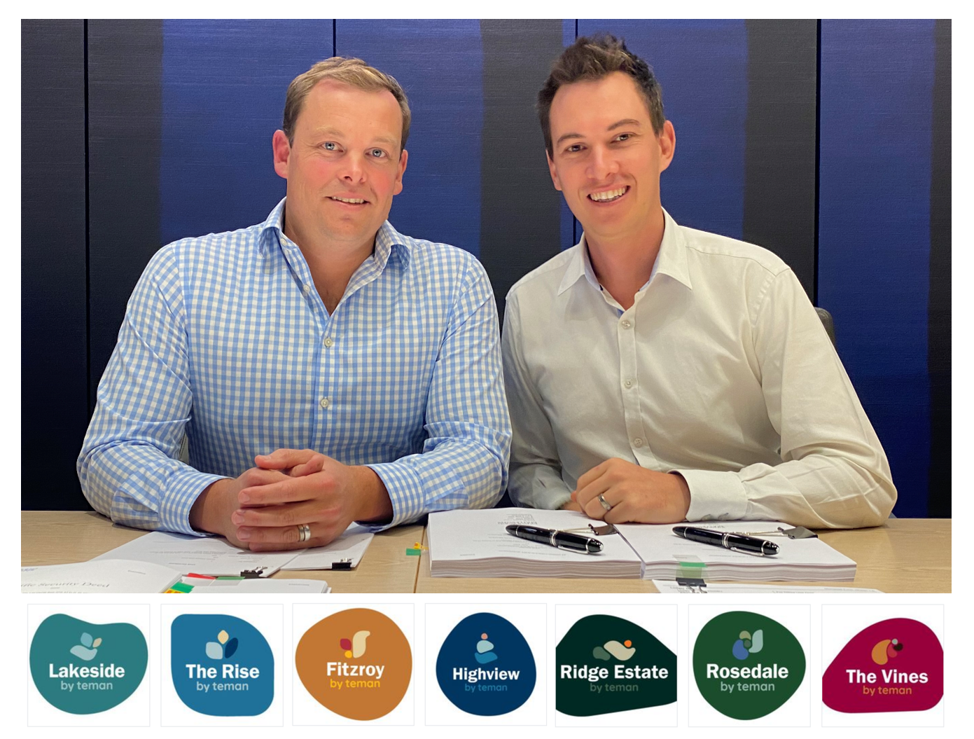 Jamie Sterland and Braden Johnson launch Teman as a new national village operator with purchase of five Settlers villages from receiver