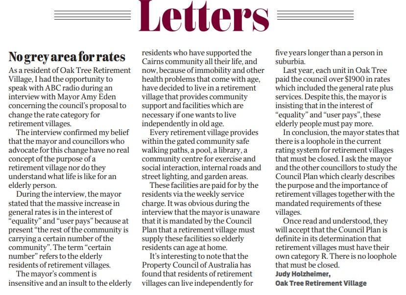 Why this letter from a resident should be read by all village operators post image