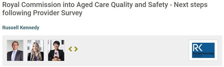 Russell Kennedy advises providers on how to proceed with Aged Care Royal Commission post image