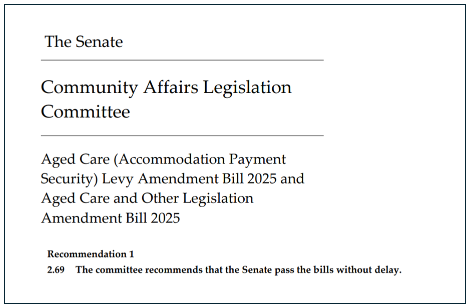 Senate Inquiry presses for urgent passage of Aged Care Act changes post image