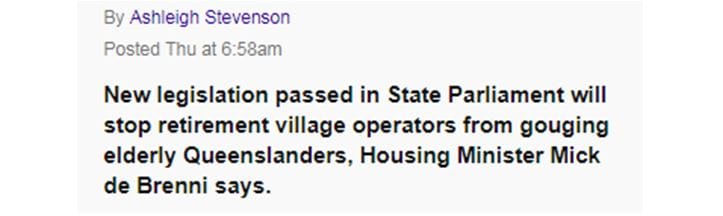 QLD Gov passes new retirement village and land lease community laws/regulations post image