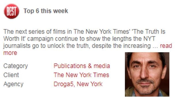 Australian expat David Droga leads Top10 US ad agency Droga5 post image