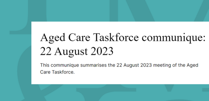 Details of latest Aged Care Taskforce meeting communique post image