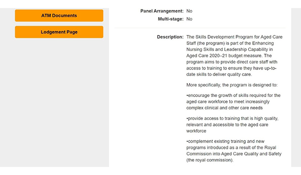 Tender invited for developing skills of aged care staff post image