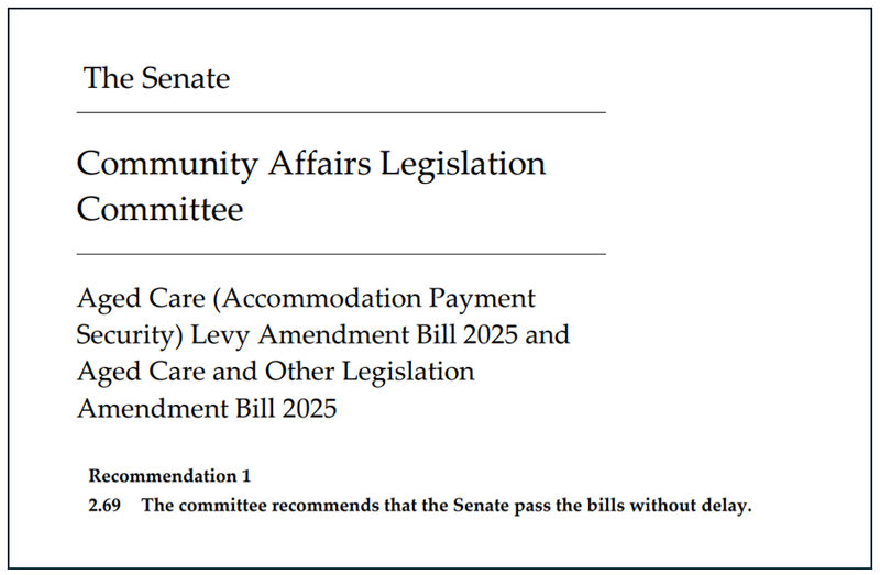 Senate Inquiry presses for urgent passage of Aged Care Act changes post image