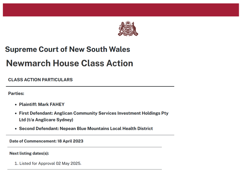 Judge reviews final payout approvals in Newmarch House aged care class action post image
